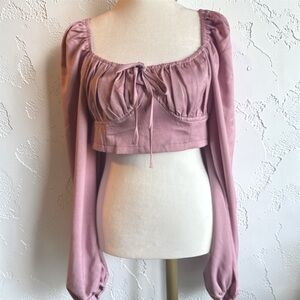 Fiesta Mauve Long Sleeve Crop Top